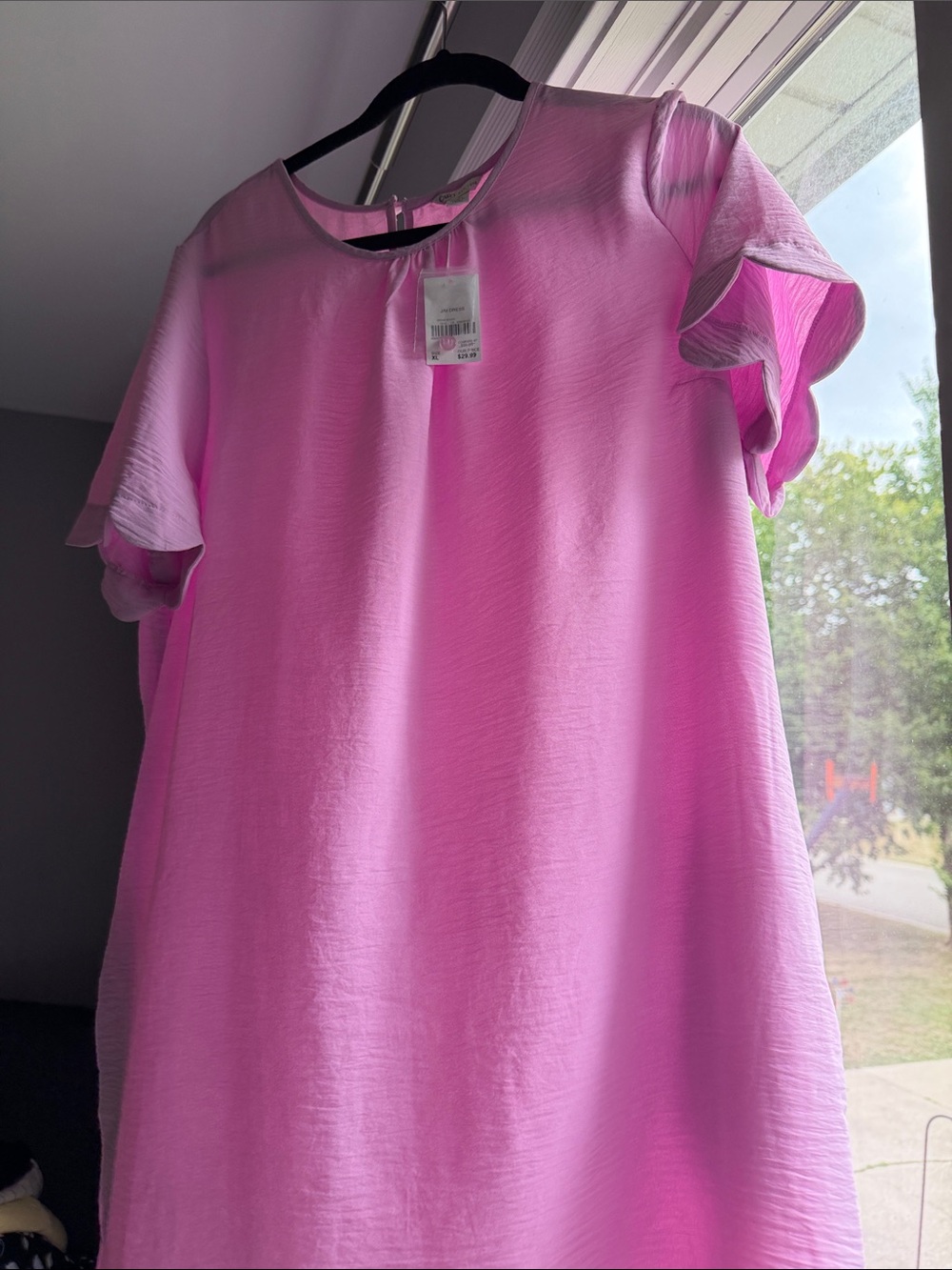 Cato Fuchsia Scalloped Short Sleeve Shift Tunic - Picture 3 of 3
